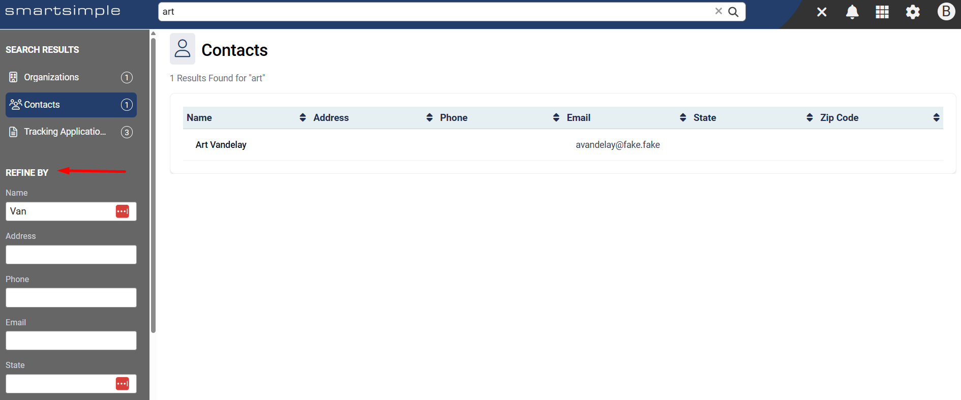 Refine By filter panel in Global Search results