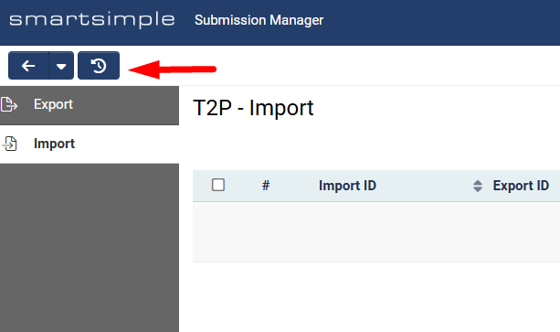 Import History button on the Import tab