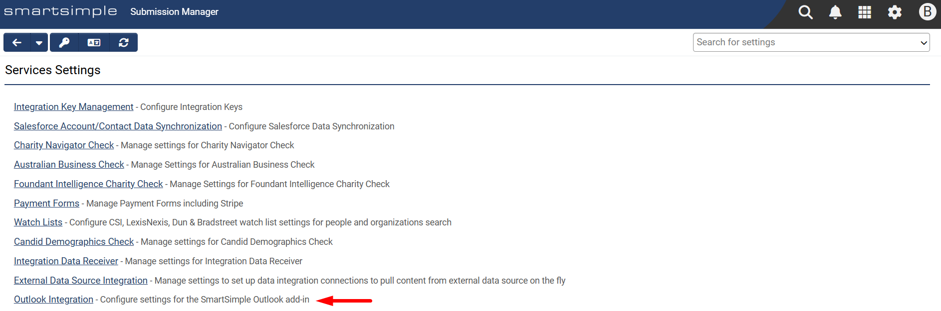 Outlook Integration link