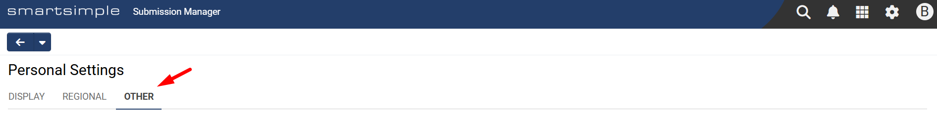 Other tab in Personal Settings