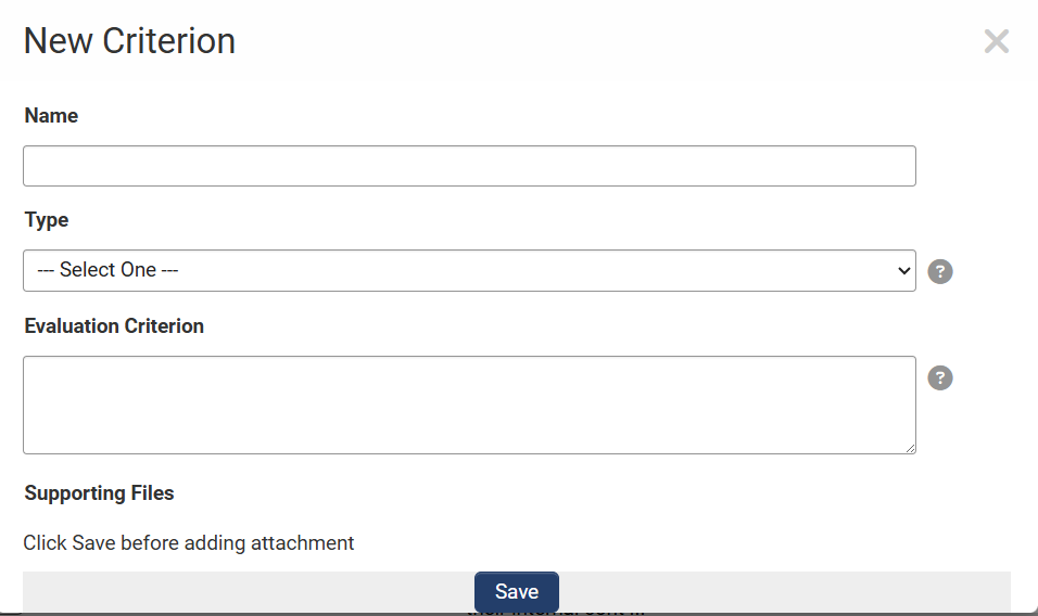 New Criteria fields