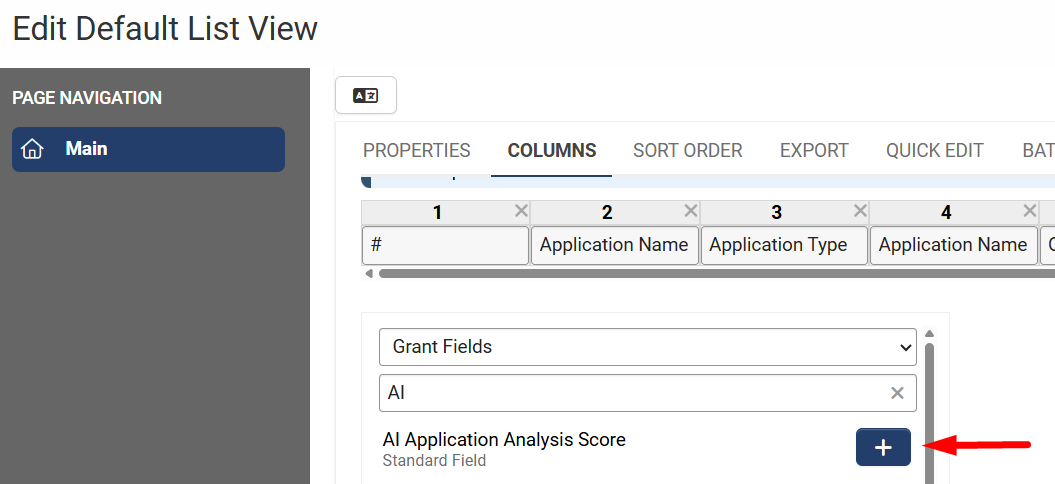 Add to new column button