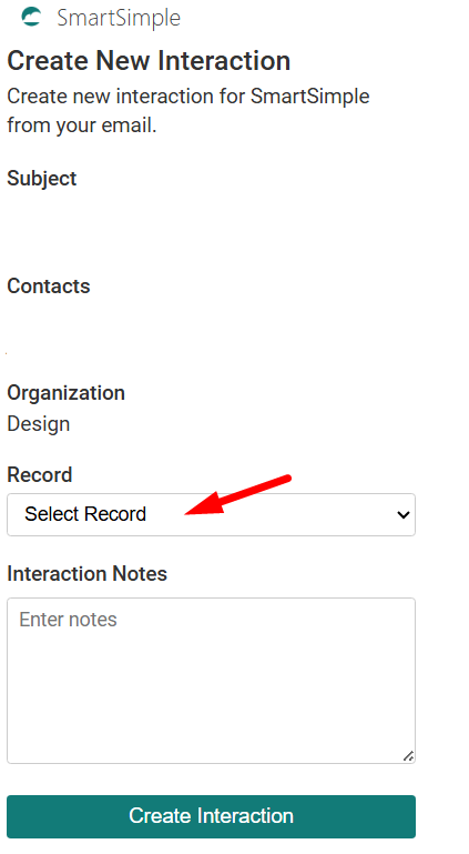 Record drop-down