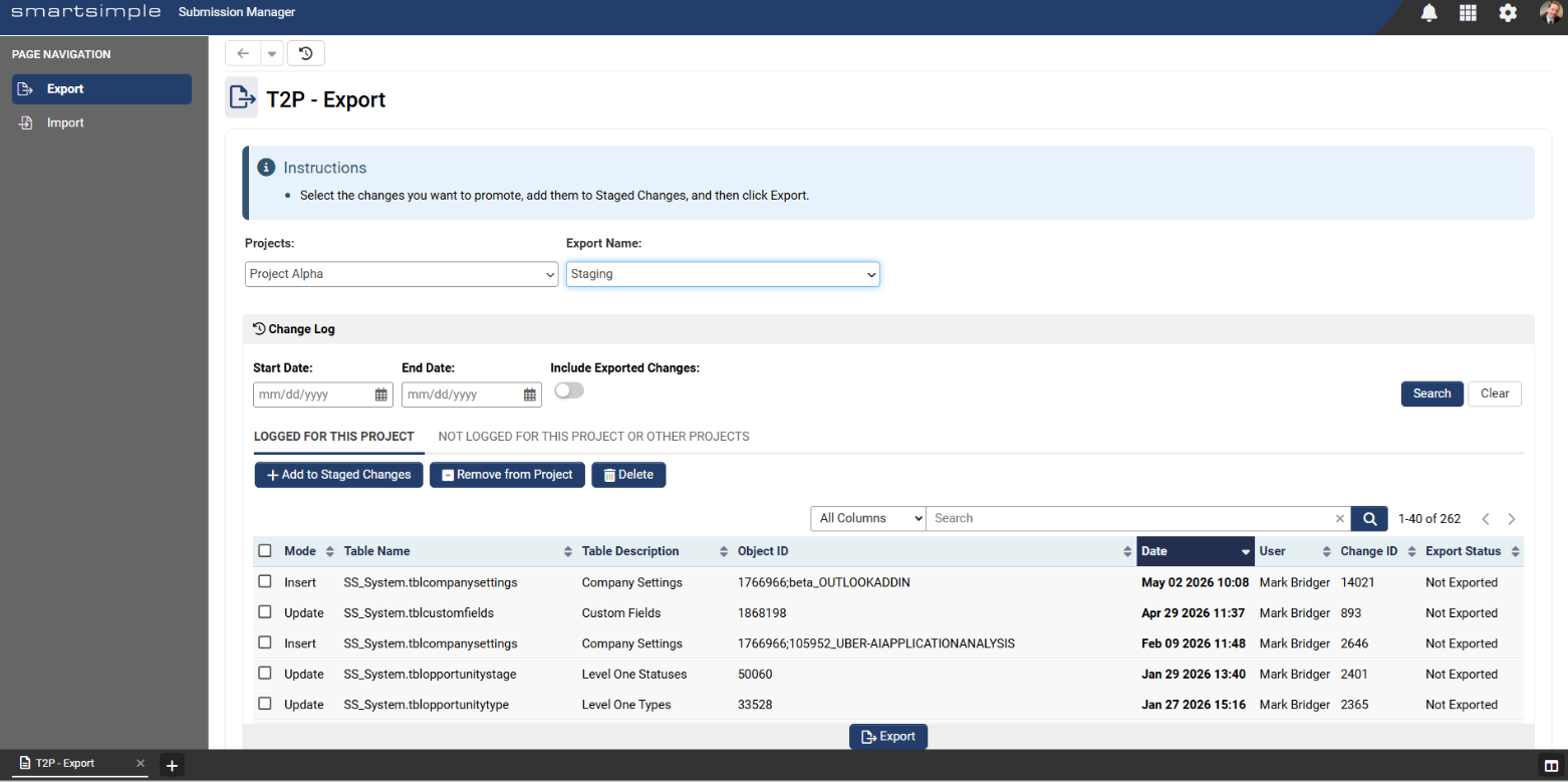 Configuration Change Management example