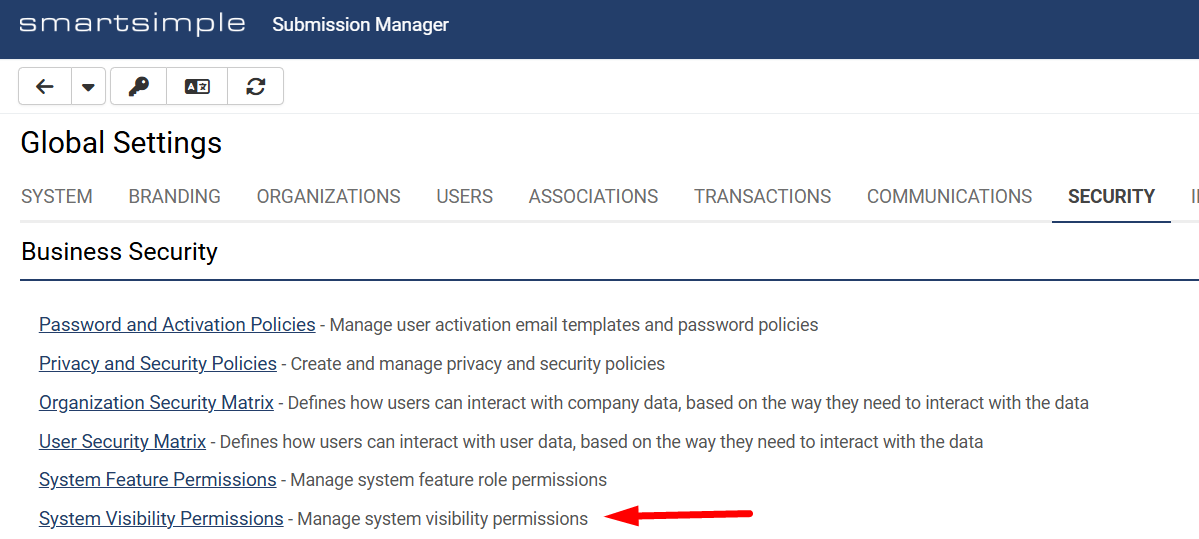 System Visibility Permissions