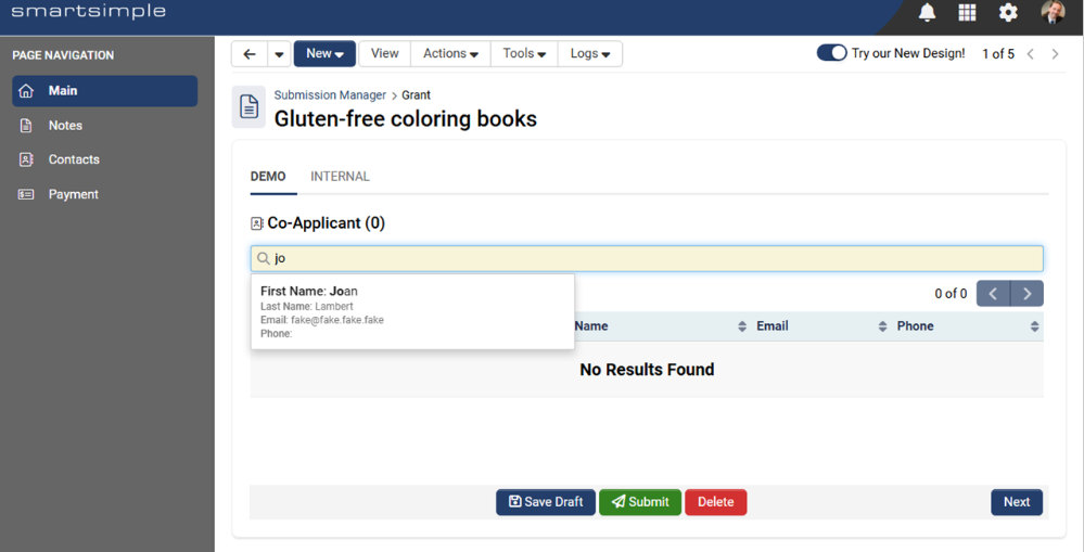 Linked record simplified interface