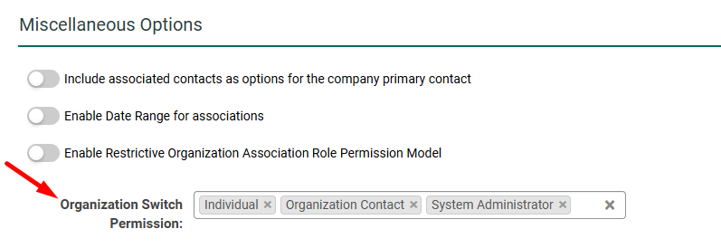organization switch permission