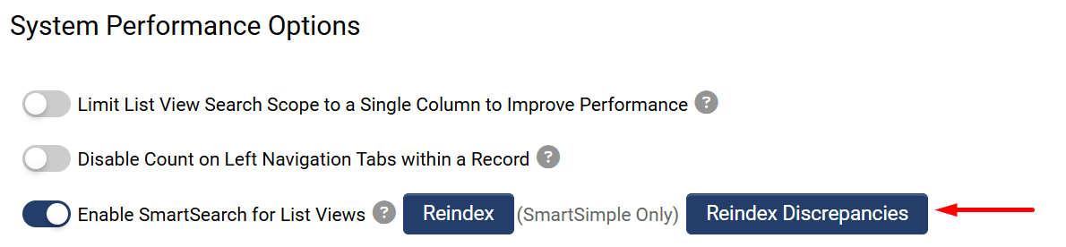 reindex discrepancies