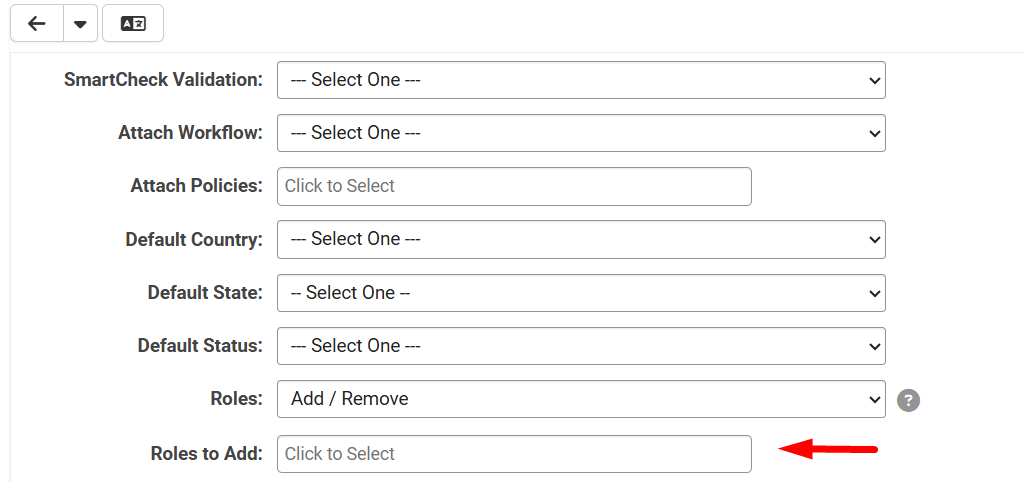 Roles to Add field