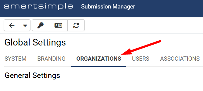 Organizations tab