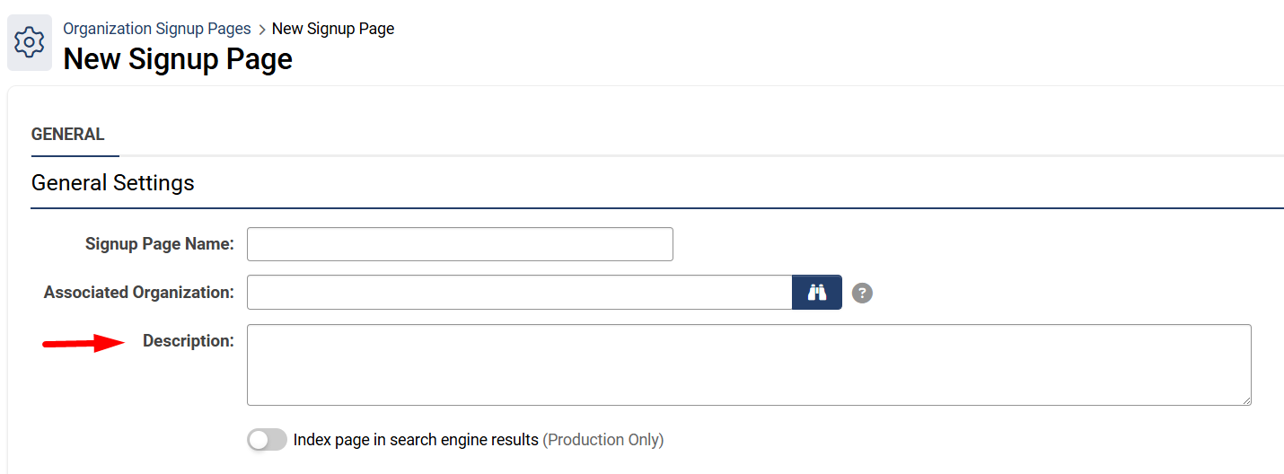 Description field