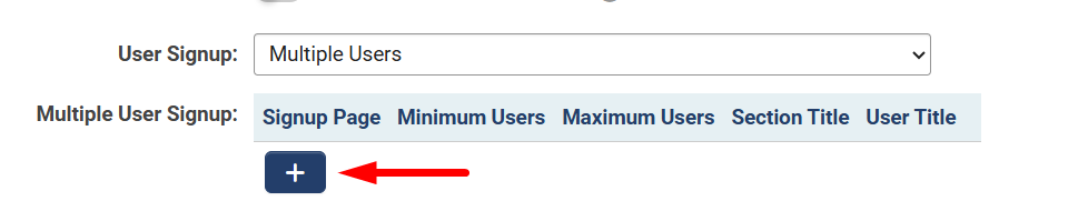 Add Signup Page [+] button