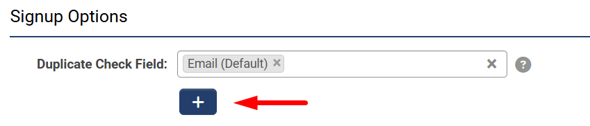 Add Duplicate Check Condition [+] button