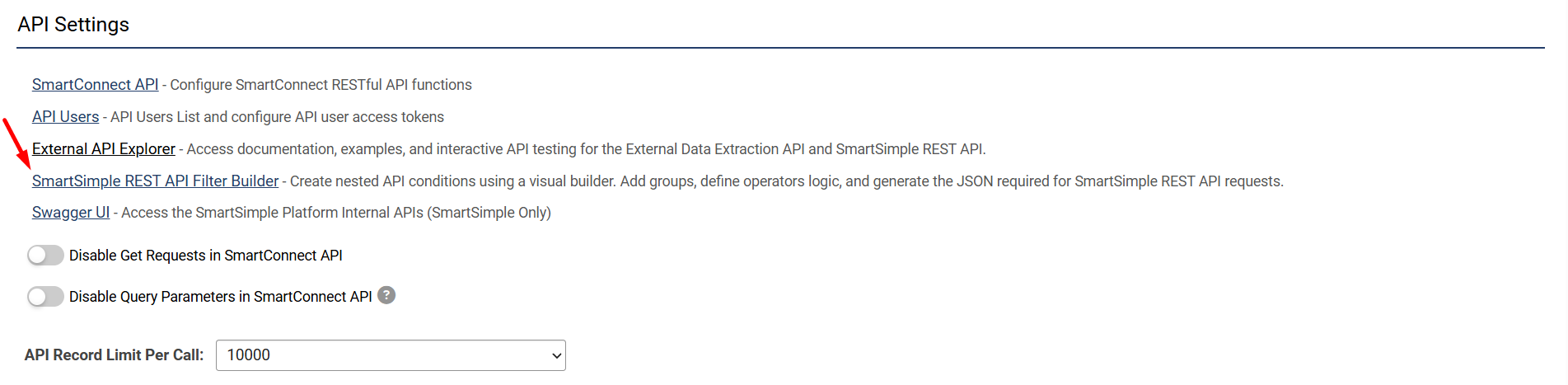 SmartSimple REST API Filter Builder