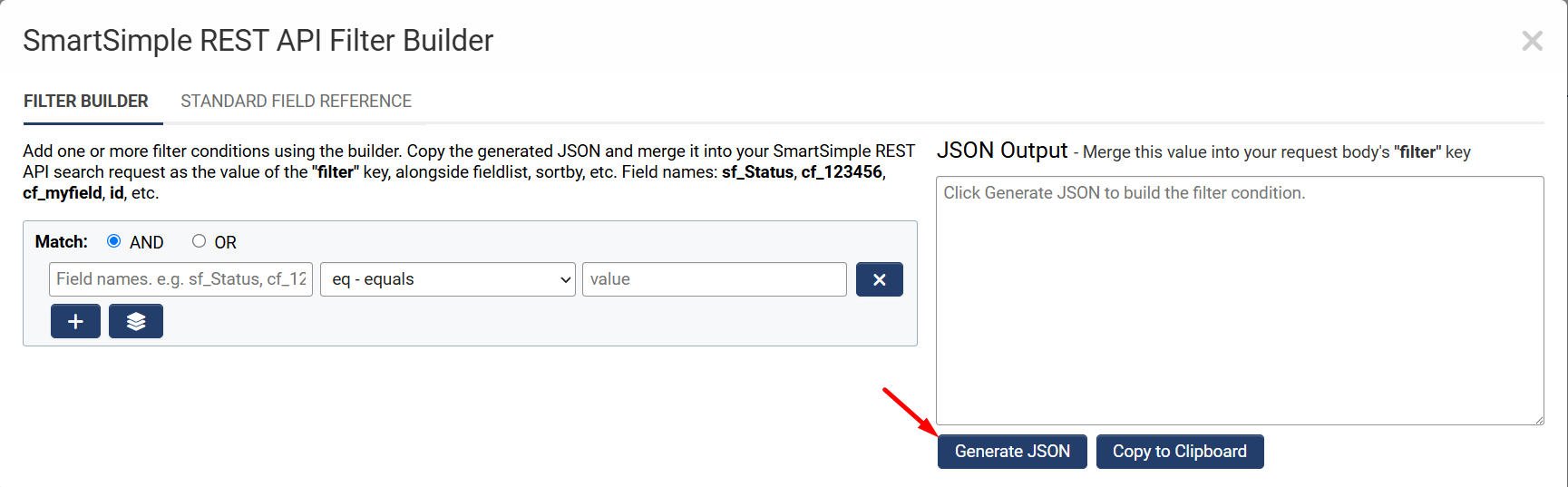 generate JSON