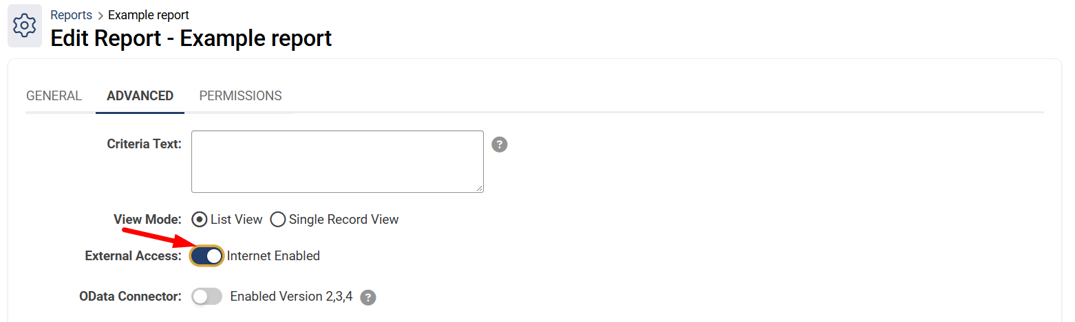 Internet Enabled toggle