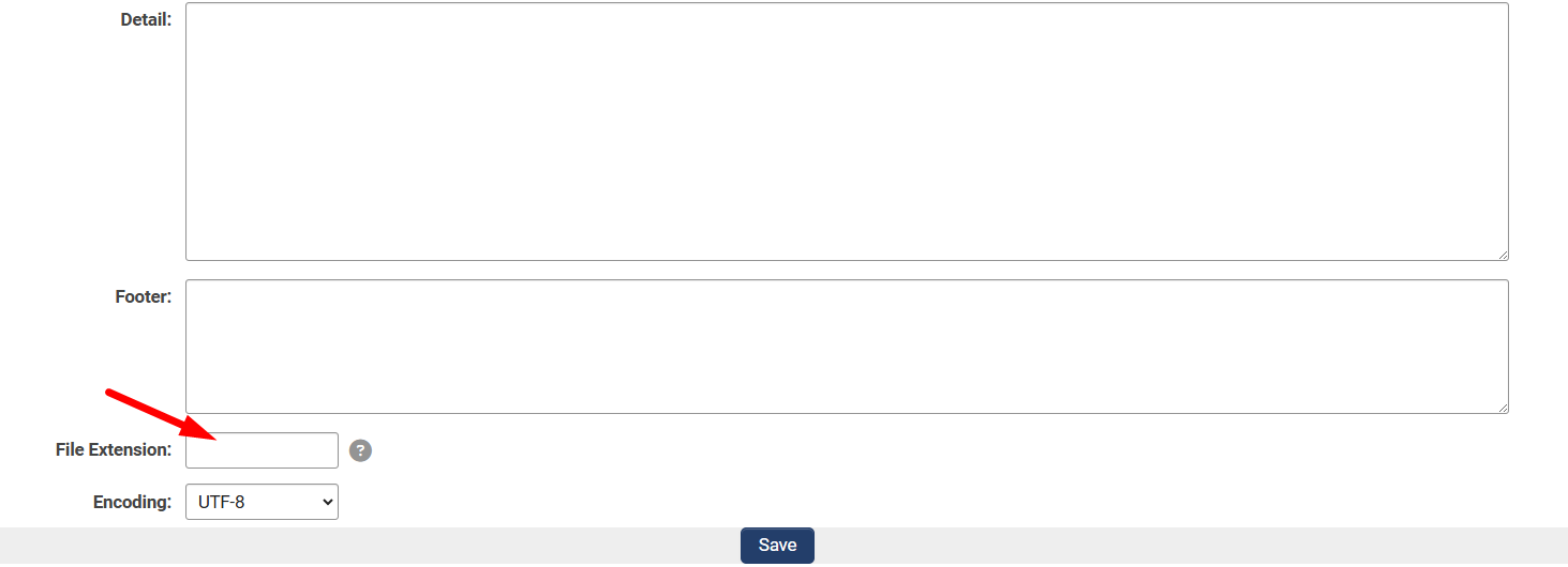File Extension field