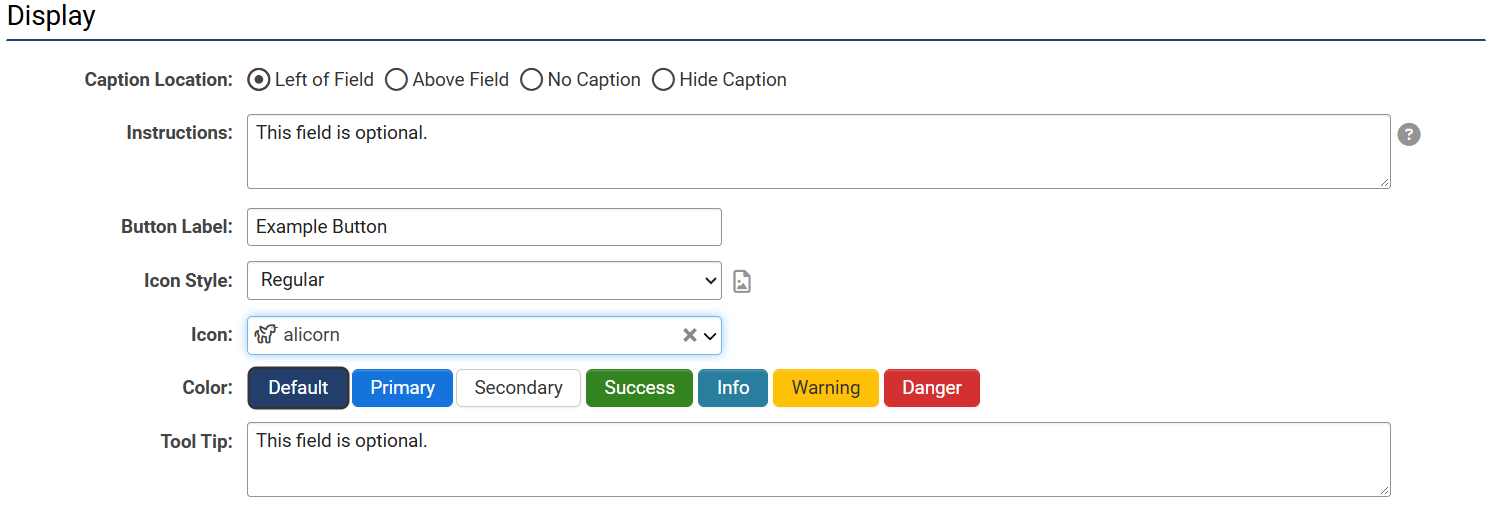 Display Fields in General Settings