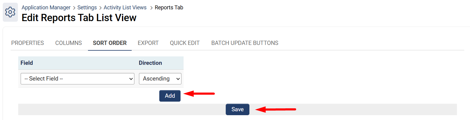 Add and Save buttons