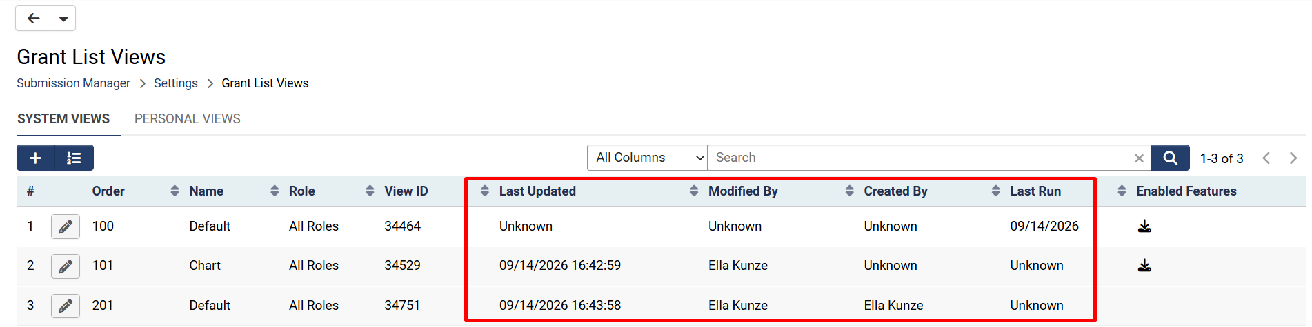 list view ownership