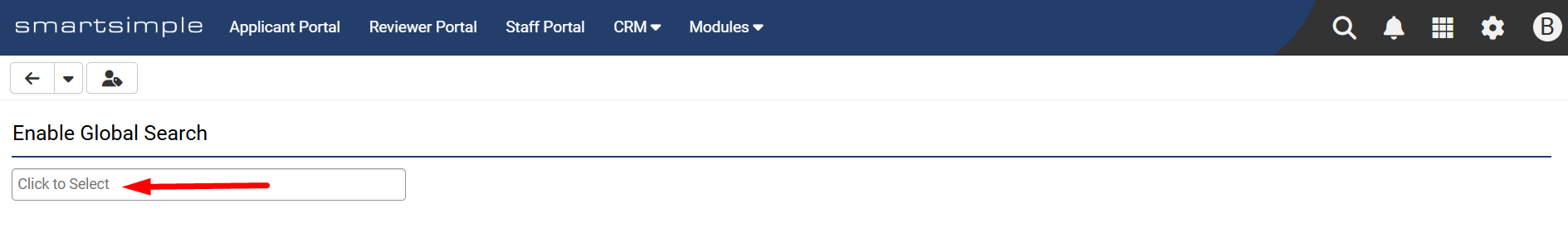 Enable Global Search field