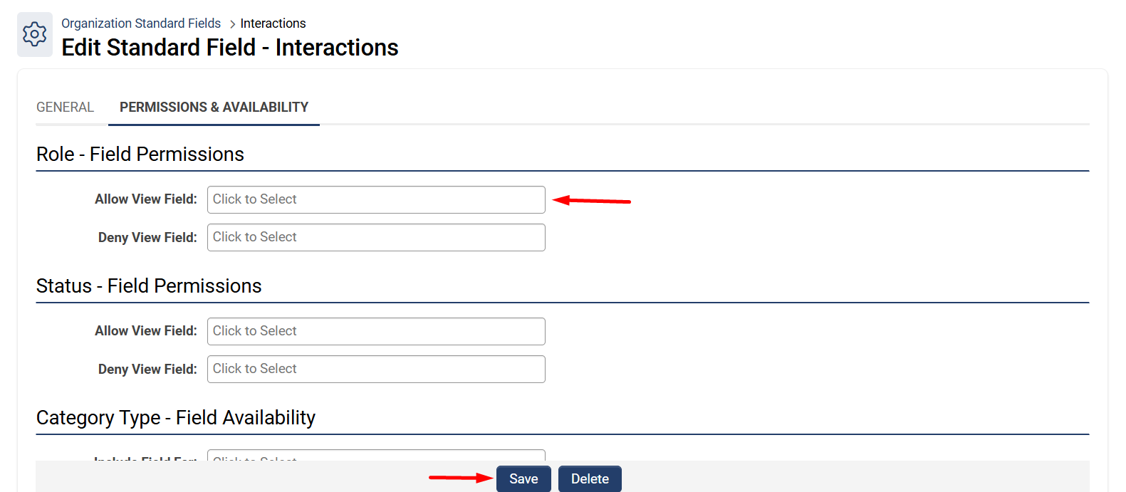 allow view field and save button