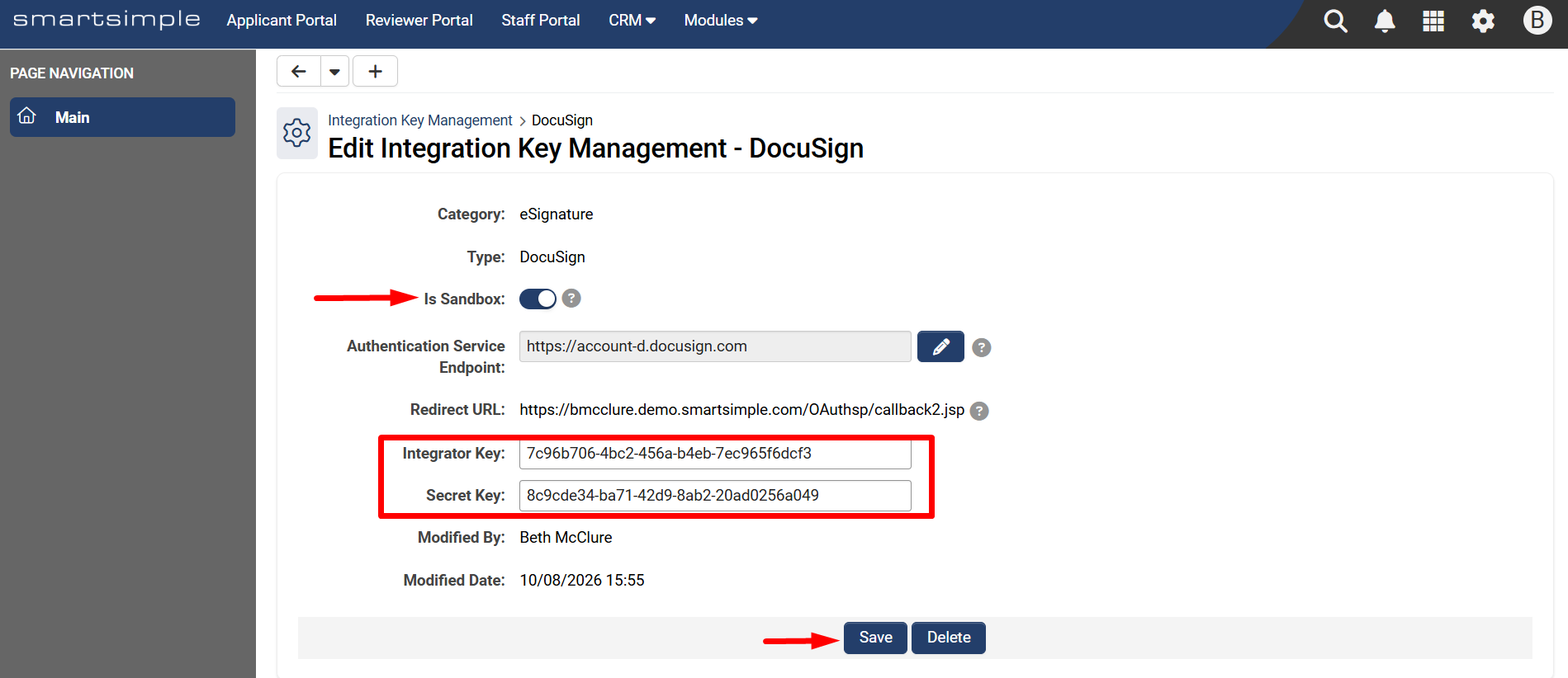 Integration Key fields in SmartSimple