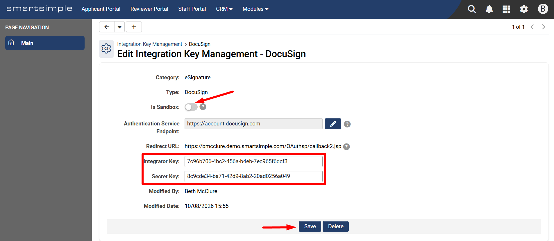 DocuSign Integration Key fields